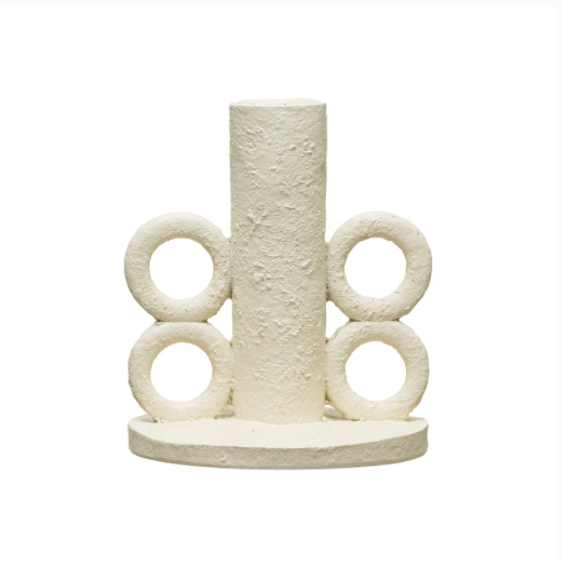 Ivory Resin Candle Holder