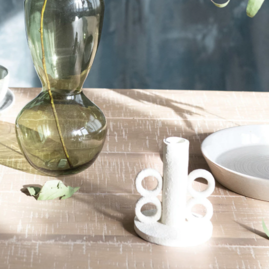 Ivory Resin Candle Holder