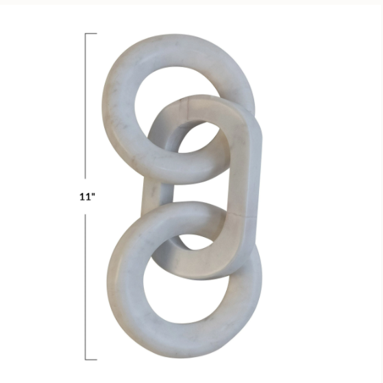 3 Link White Marble Chain