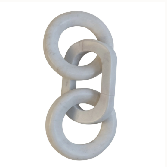 3 Link White Marble Chain