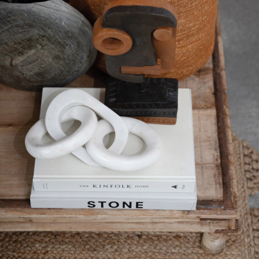 3 Link White Marble Chain