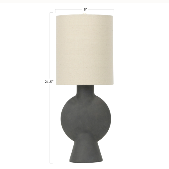 Black Terracotta Table Lamp